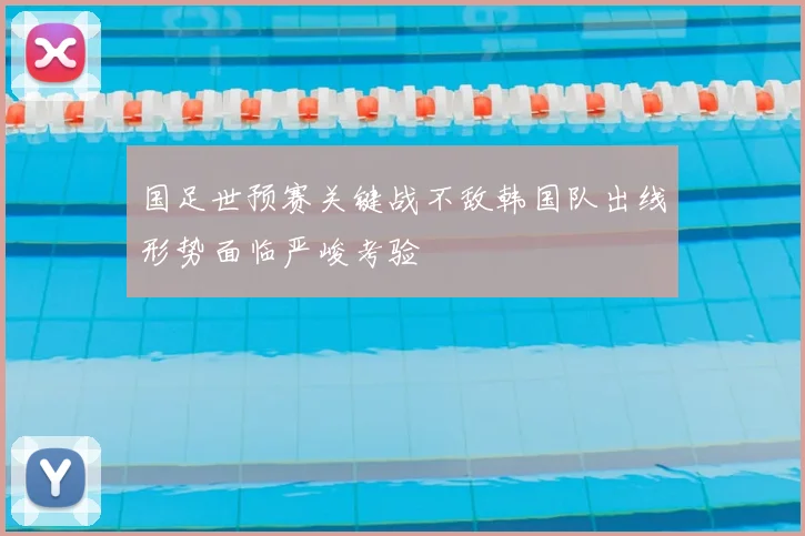 国足世预赛关键战不敌韩国队出线形势面临严峻考验